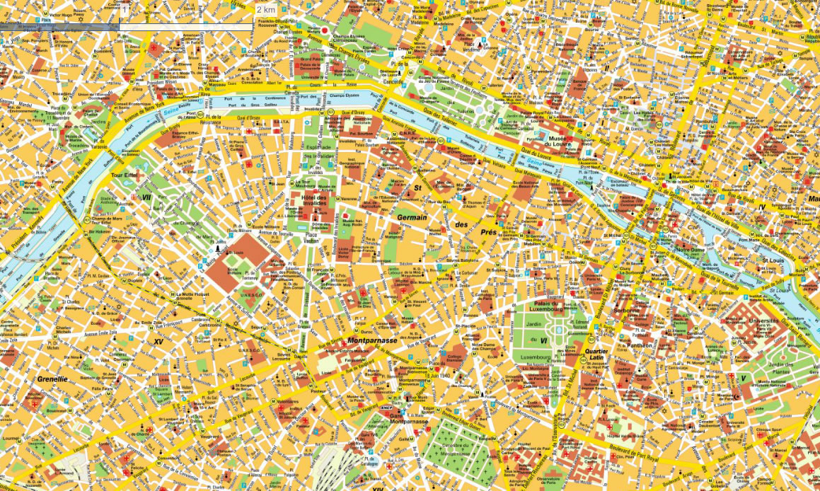 paris touristique carte